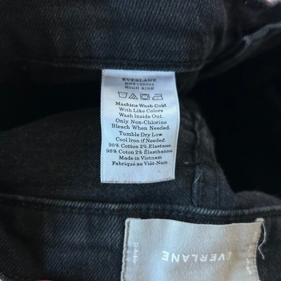 Everlane High-Rise Ankle Jeans Washed Black Size 26 Women’s Ankle Cut Stretch - Picture 6 of 9